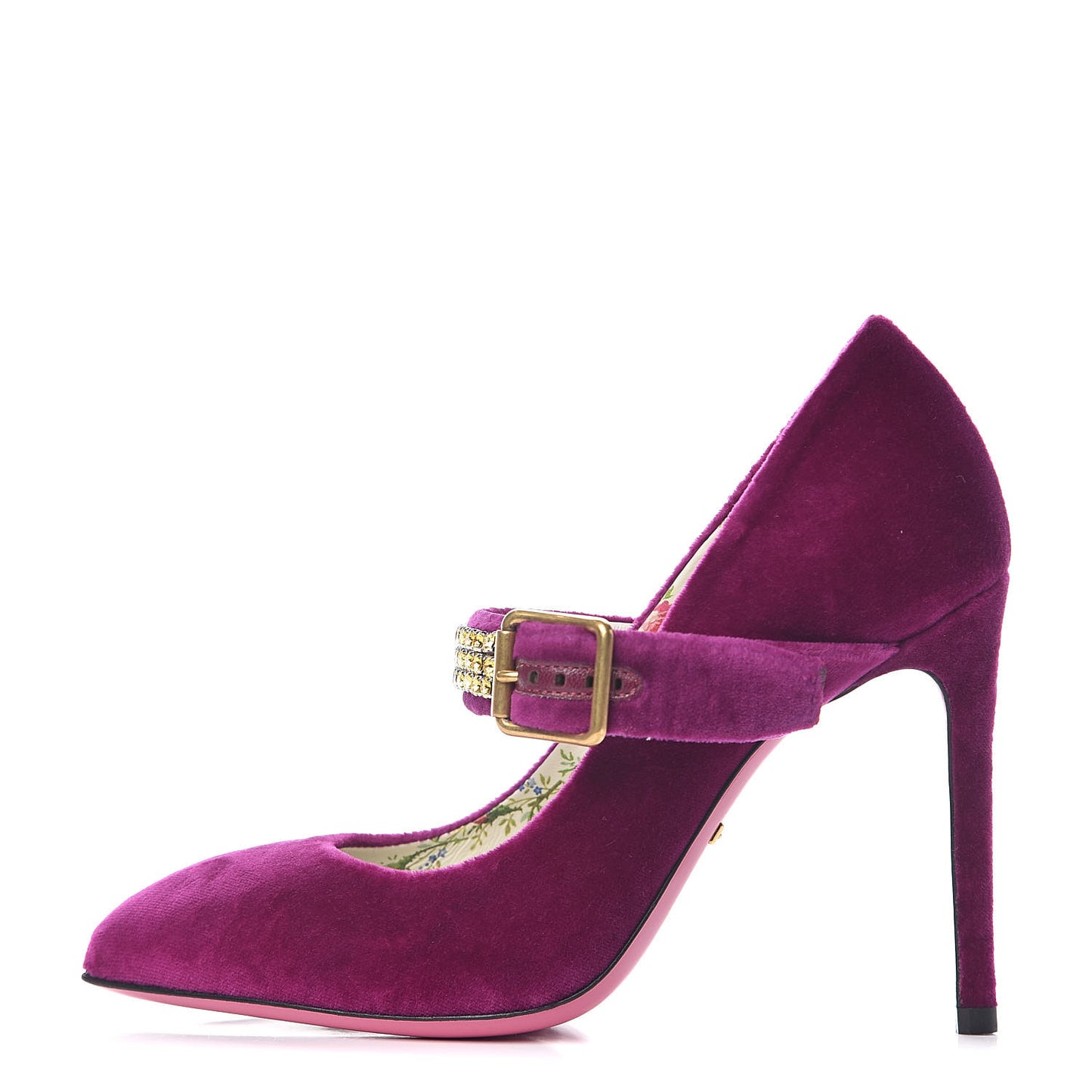 Velvet Crystal Embellished Sylvie High Heel Pumps 35 Fucsia Violet Cyclamen