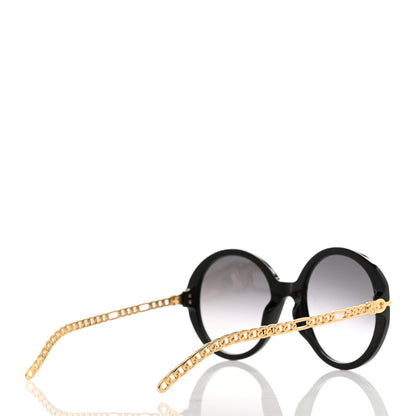 Gucci Acetate Detachable Charm Oversized Frame Round Sunglasses GG0726S Black 5 of 9