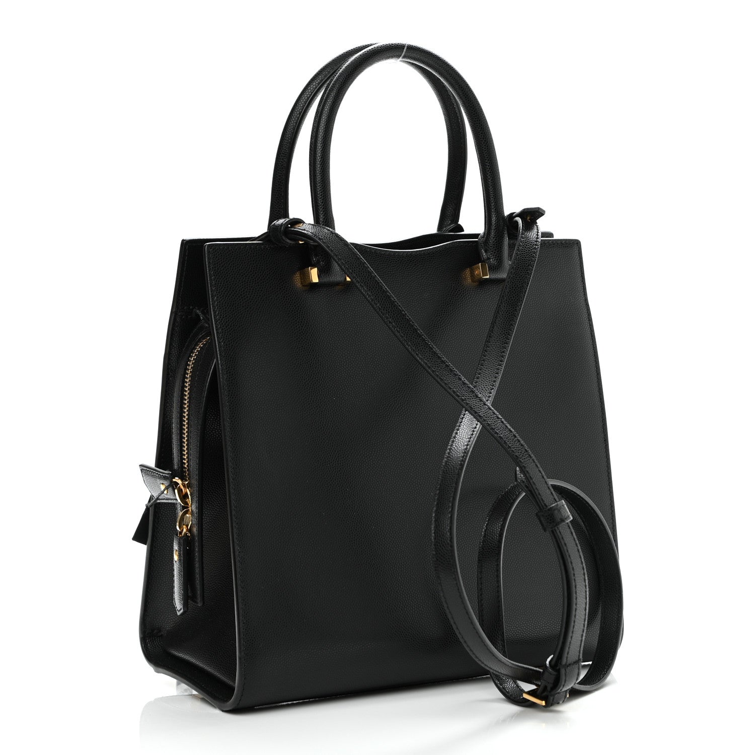 Saint Laurent Grain De Poudre Small Uptown Tote Black 2 of 9