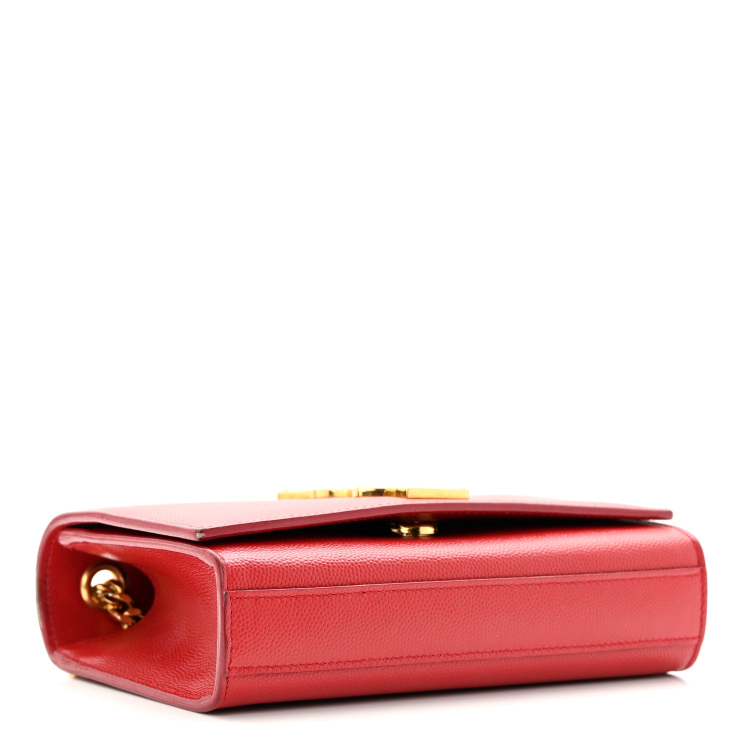 Saint Laurent Grain De Poudre Small Monogram Kate Satchel Red 4 of 20