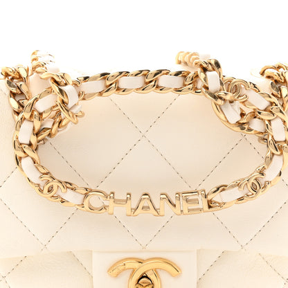 Chanel Lambskin Metal Quilted Mini Top Handle Square Flap White 8 of 11