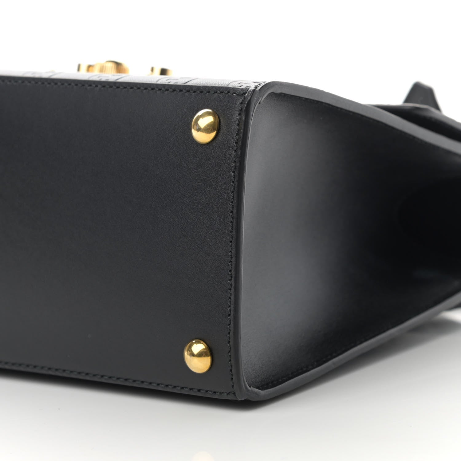 Gucci Guccissima Signature Small Padlock Top Handle Bag Black 10 of 16