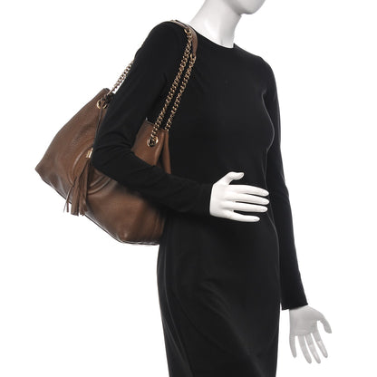 Gucci Pebbled Calfskin Medium Soho Chain Shoulder Bag Maple Brown 2 of 7