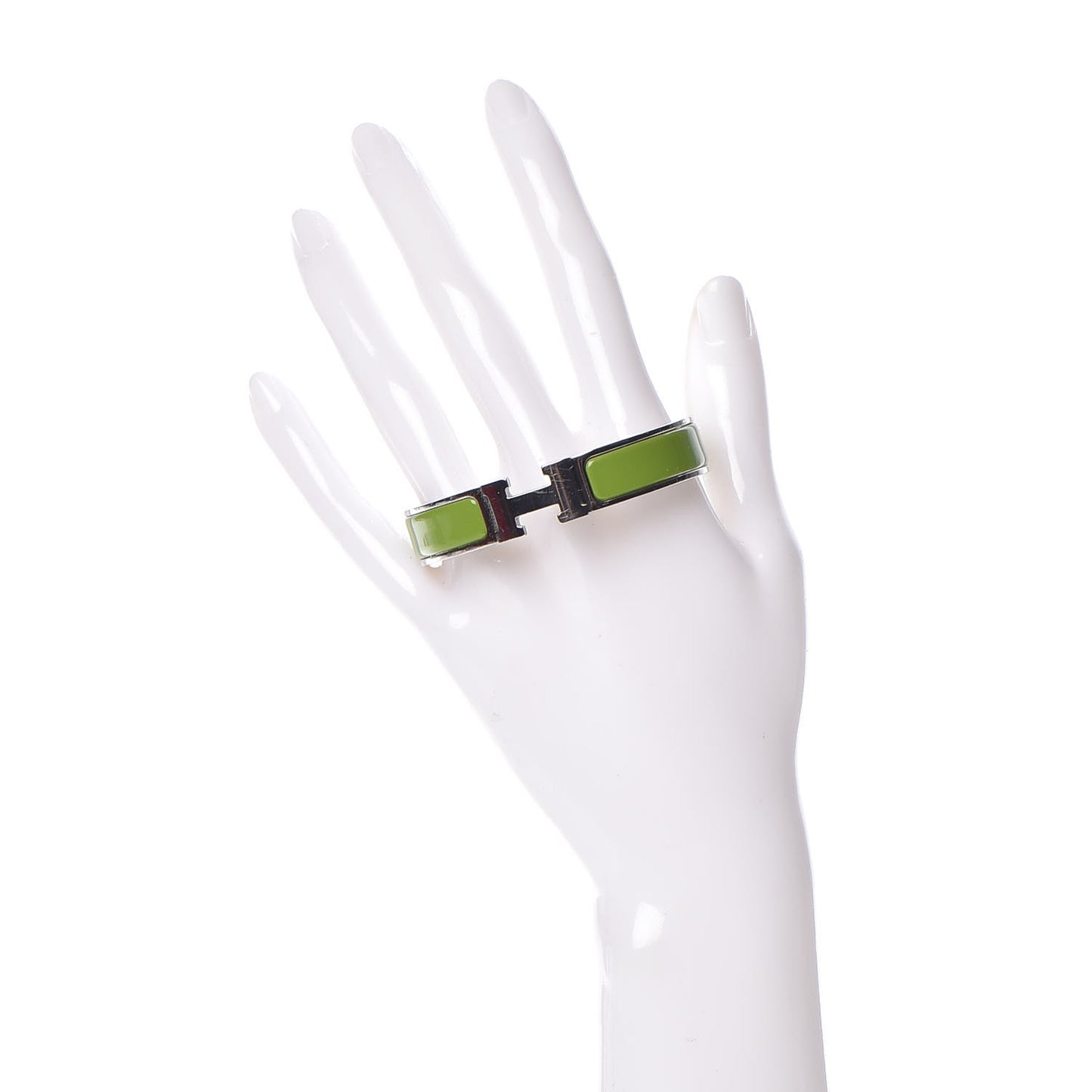 Enamel Narrow Clic Clac H Bracelet GM Vert Prairie