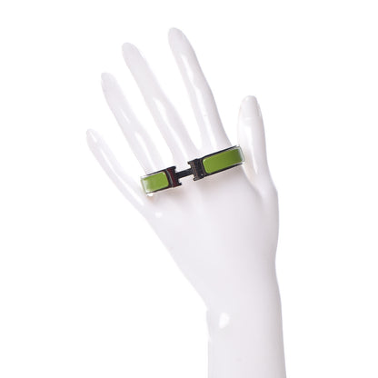 Hermes Enamel Narrow Clic Clac H Bracelet GM Vert Prairie 2 of 5