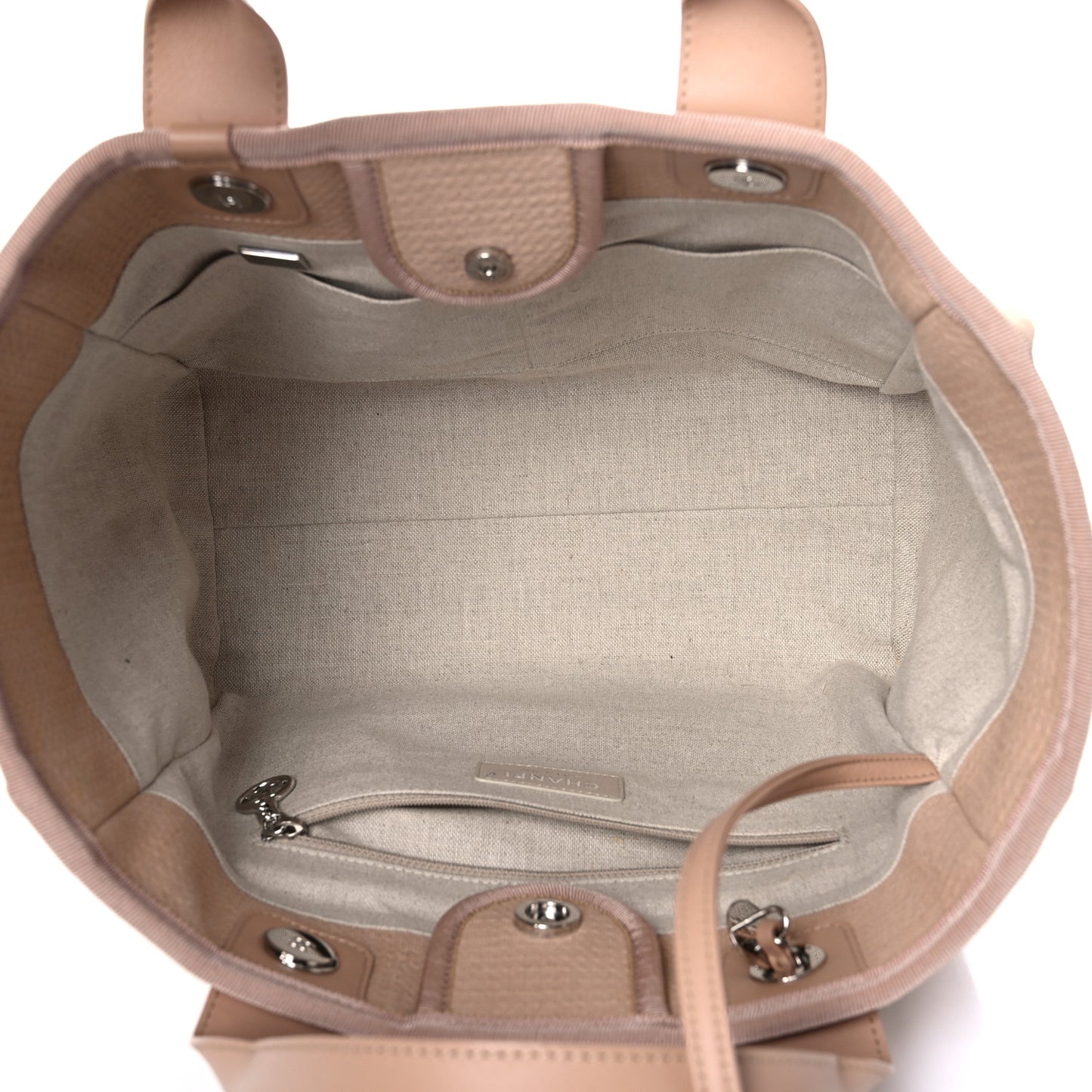 Mixed Fibers Small Deauville Tote Beige