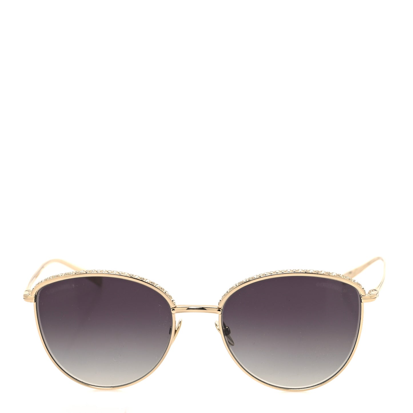 Metal Crystal Sunglasses 4258-B  Gold