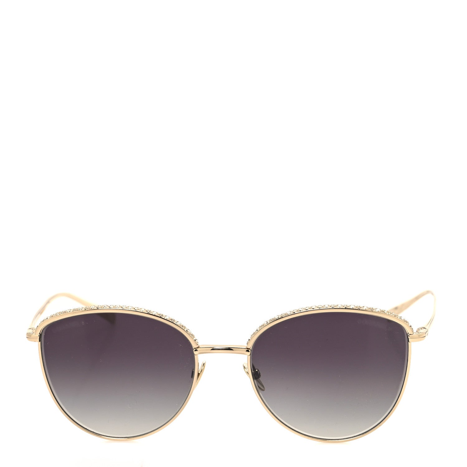 Chanel Metal Crystal Sunglasses 4258-B  Gold 2 of 7