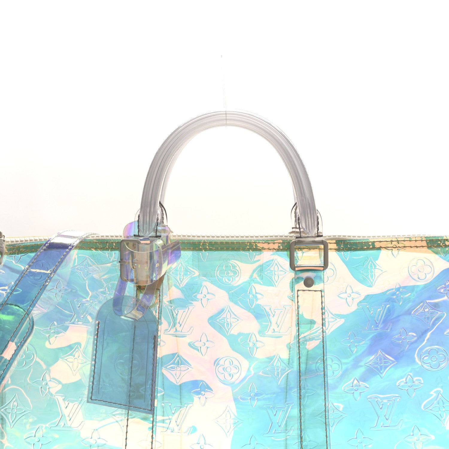 Louis Vuitton PVC Monogram Keepall Bandouliere 50 Iridescent Prism 8 of 14