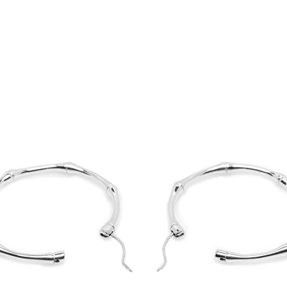 Gucci Sterling Silver Bamboo Hoop Earrings 3 of 4
