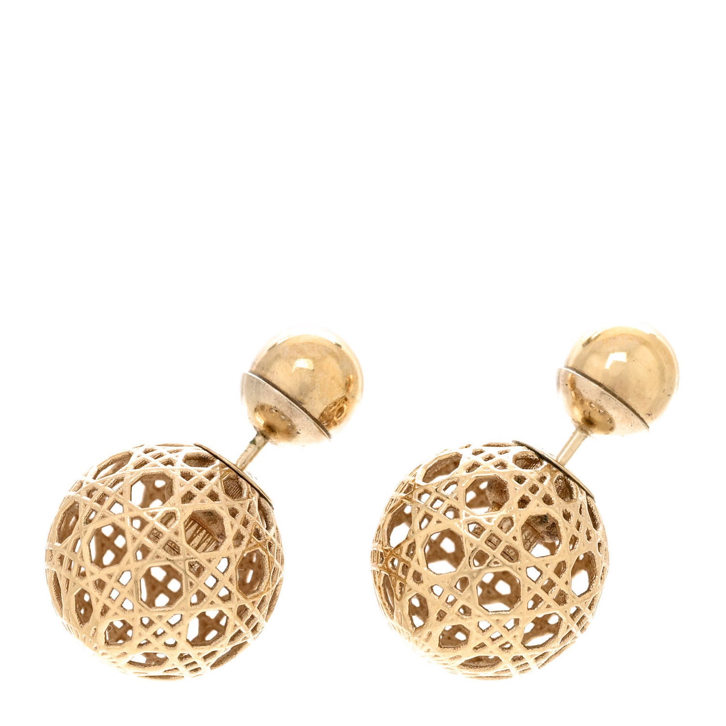 Cannage Mise En Dior Tribal Earrings Gold