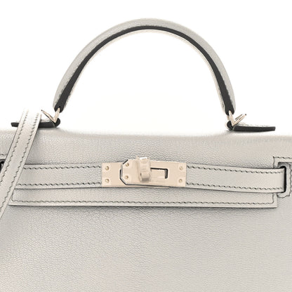 Hermes Metallic Chevre Chamkilight Mini Kelly Sellier 20 Argent 8 of 10