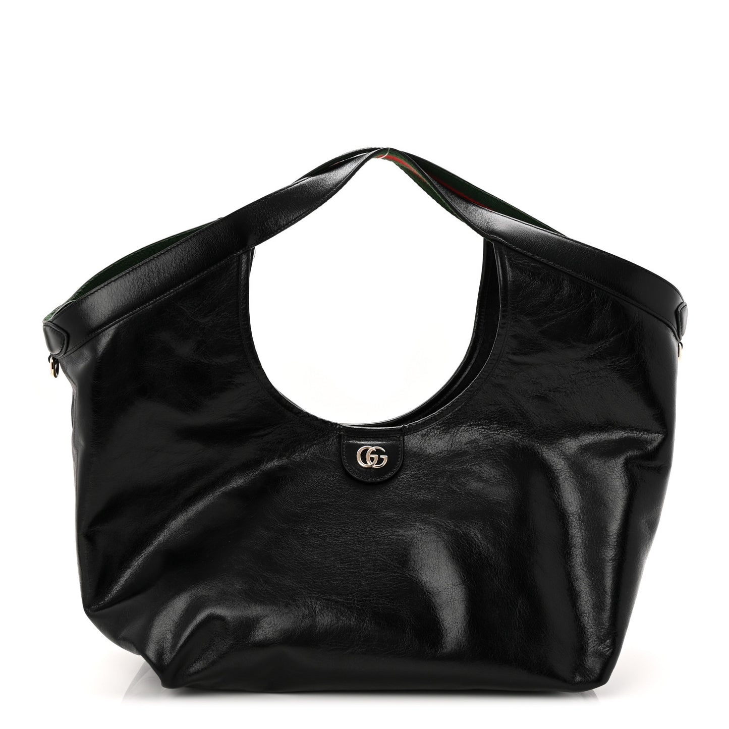 Soft Glossy Calfskin Large Giglio Tote Black