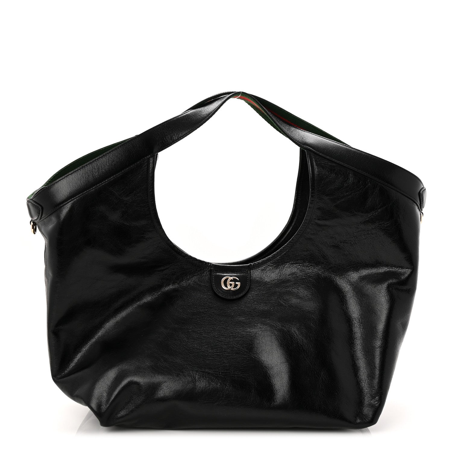 Gucci Soft Glossy Calfskin Large Giglio Tote Black 1 of 10