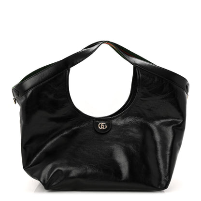 Gucci Soft Glossy Calfskin Large Giglio Tote Black 1 of 10