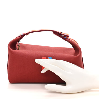 Hermes Cotton Canvas H Pavillon Small Bride-A-Brac Pouch Rouge H 2 of 7