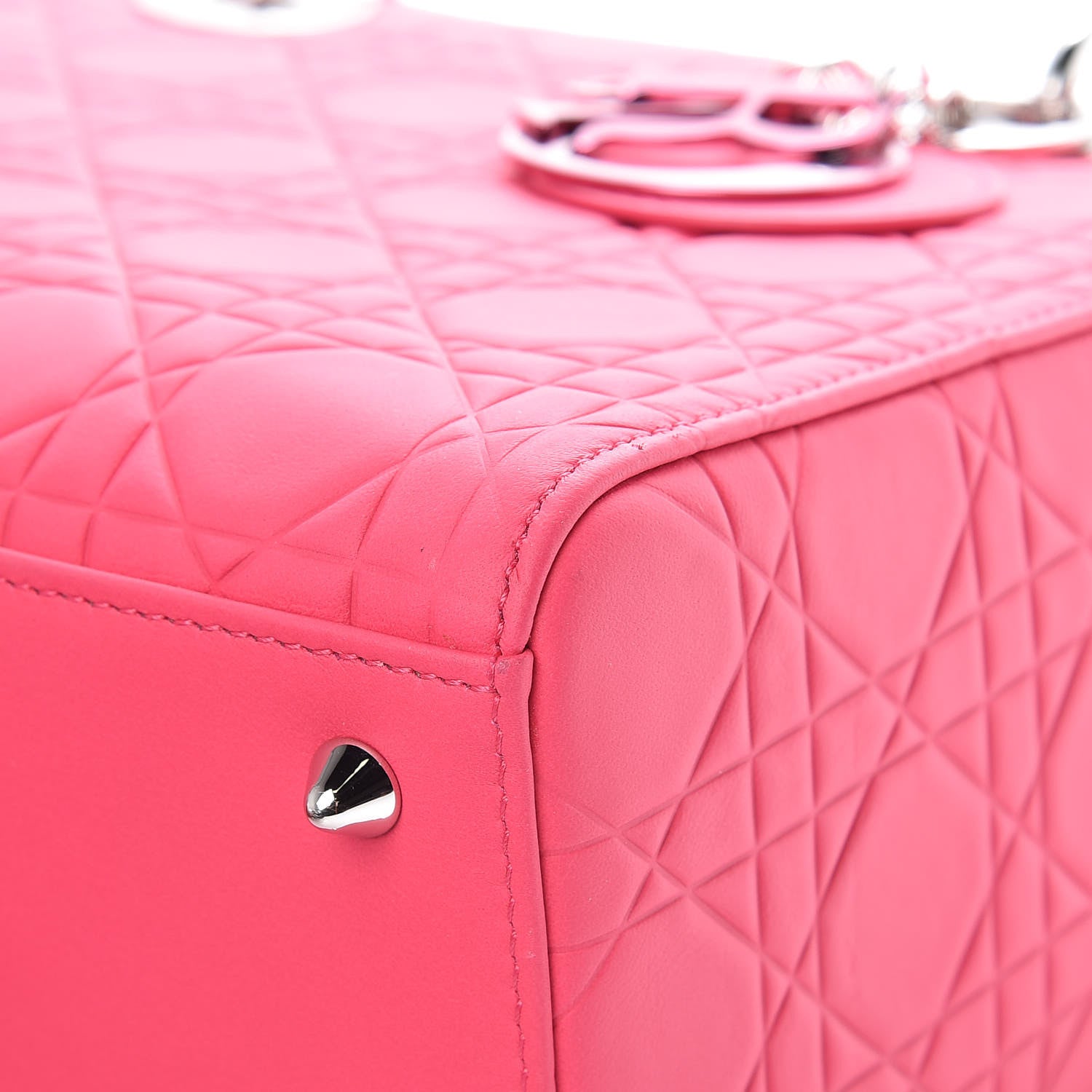 Christian Dior Ultra Matte Calfskin Cannage Medium Lady Dior Pink 10 of 15