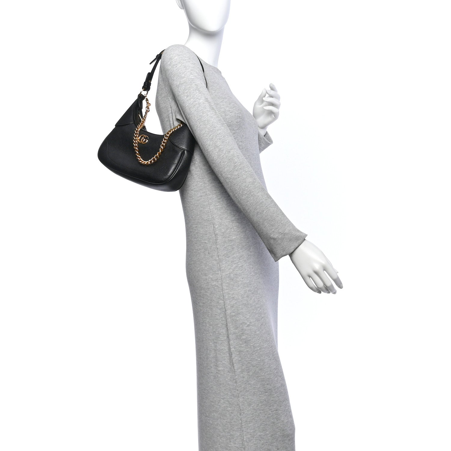 Gucci Goatskin Small Aphrodite Shoulder Bag Black 2 of 12
