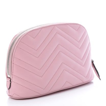 Gucci Calfskin Matelasse Large GG Marmont Pouch Cosmetic Case Wild Rose 3 of 7
