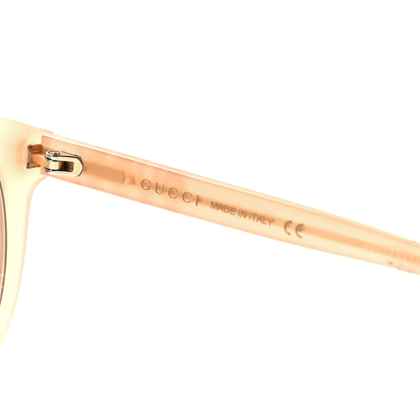 Acetate Round Frame Crystal Sunglasses GG0729SA Beige