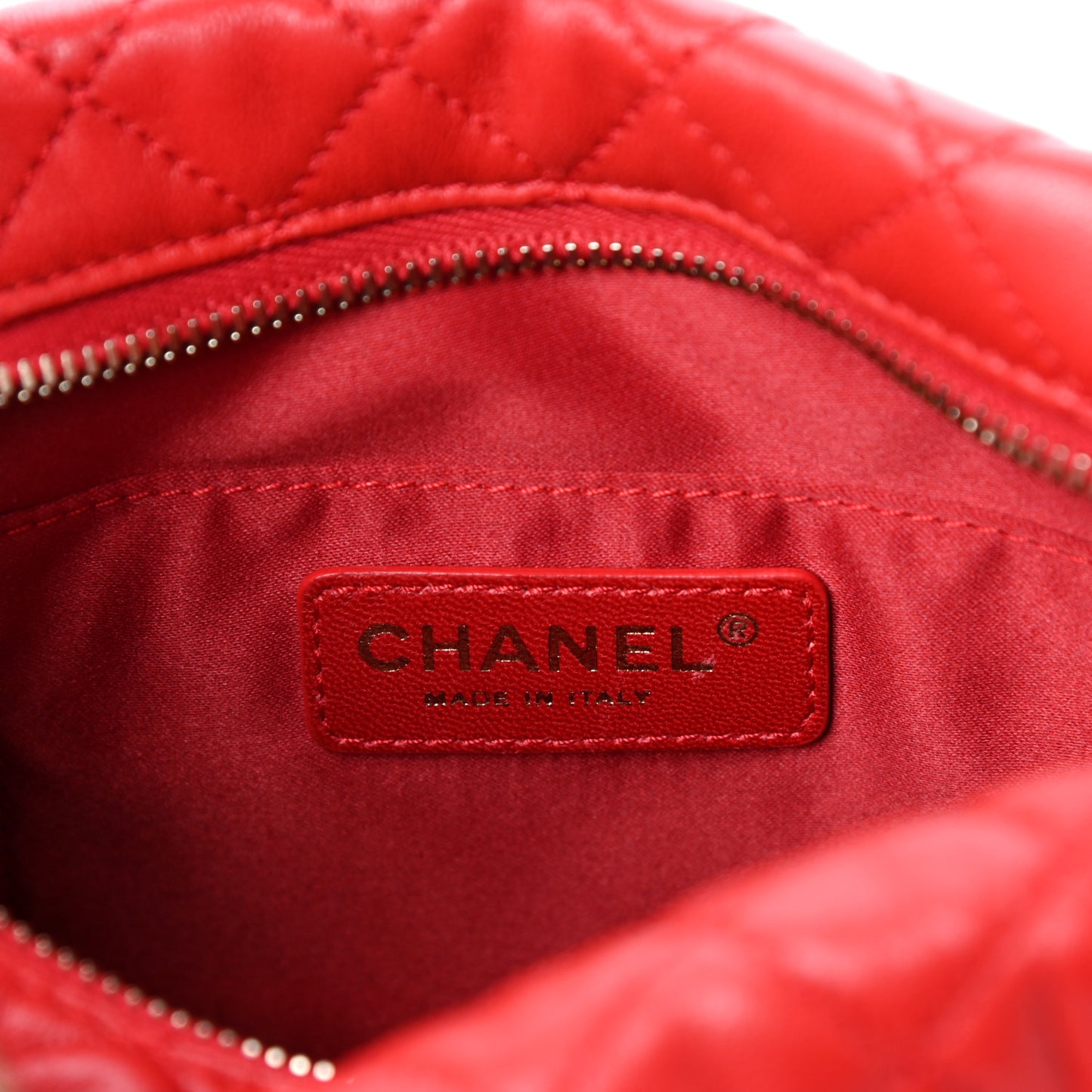 Lambskin Quilted Small Hobo Red