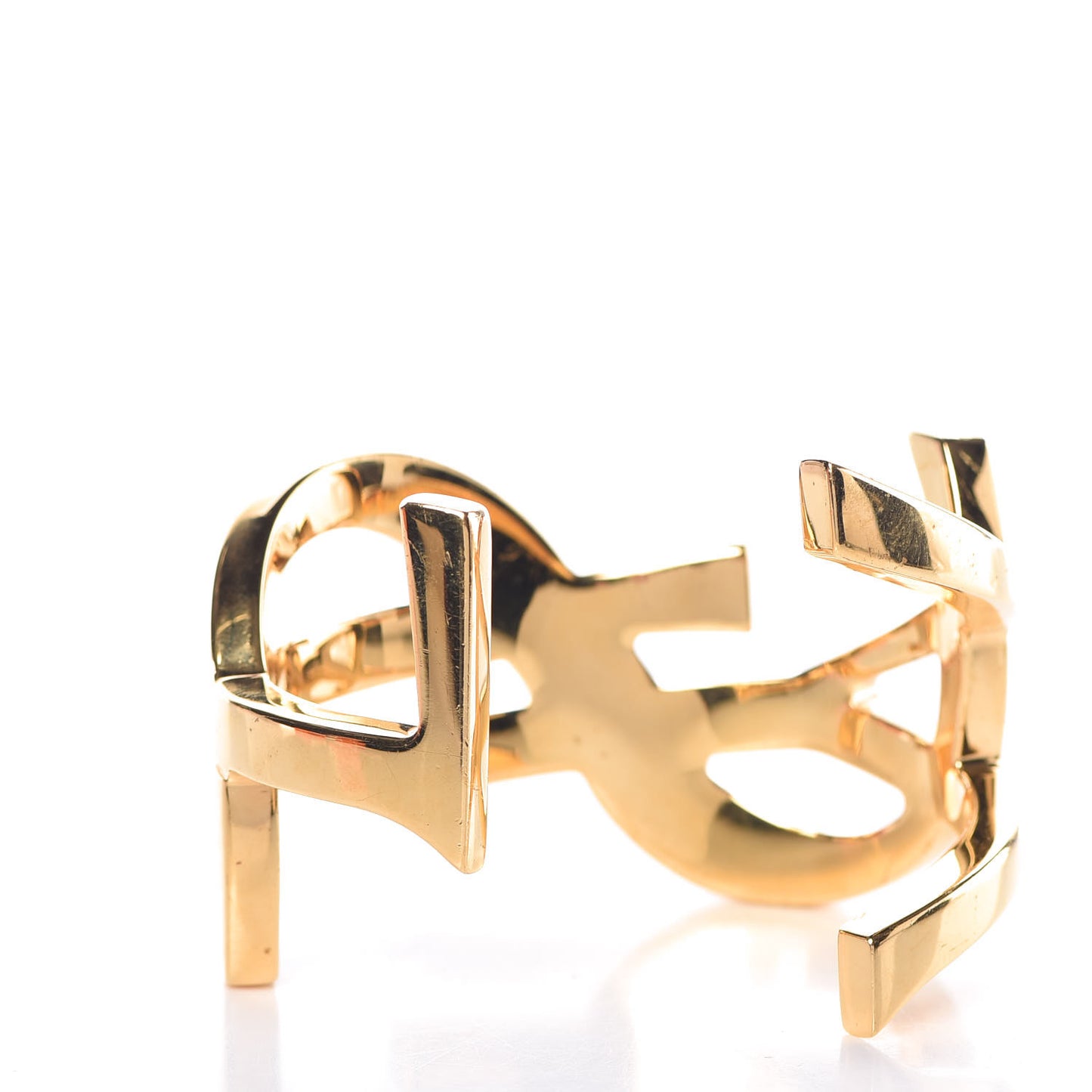 Brass Monogram Medium Cuff Bracelet Gold