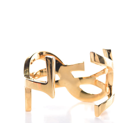 Saint Laurent Brass Monogram Medium Cuff Bracelet Gold 3 of 4