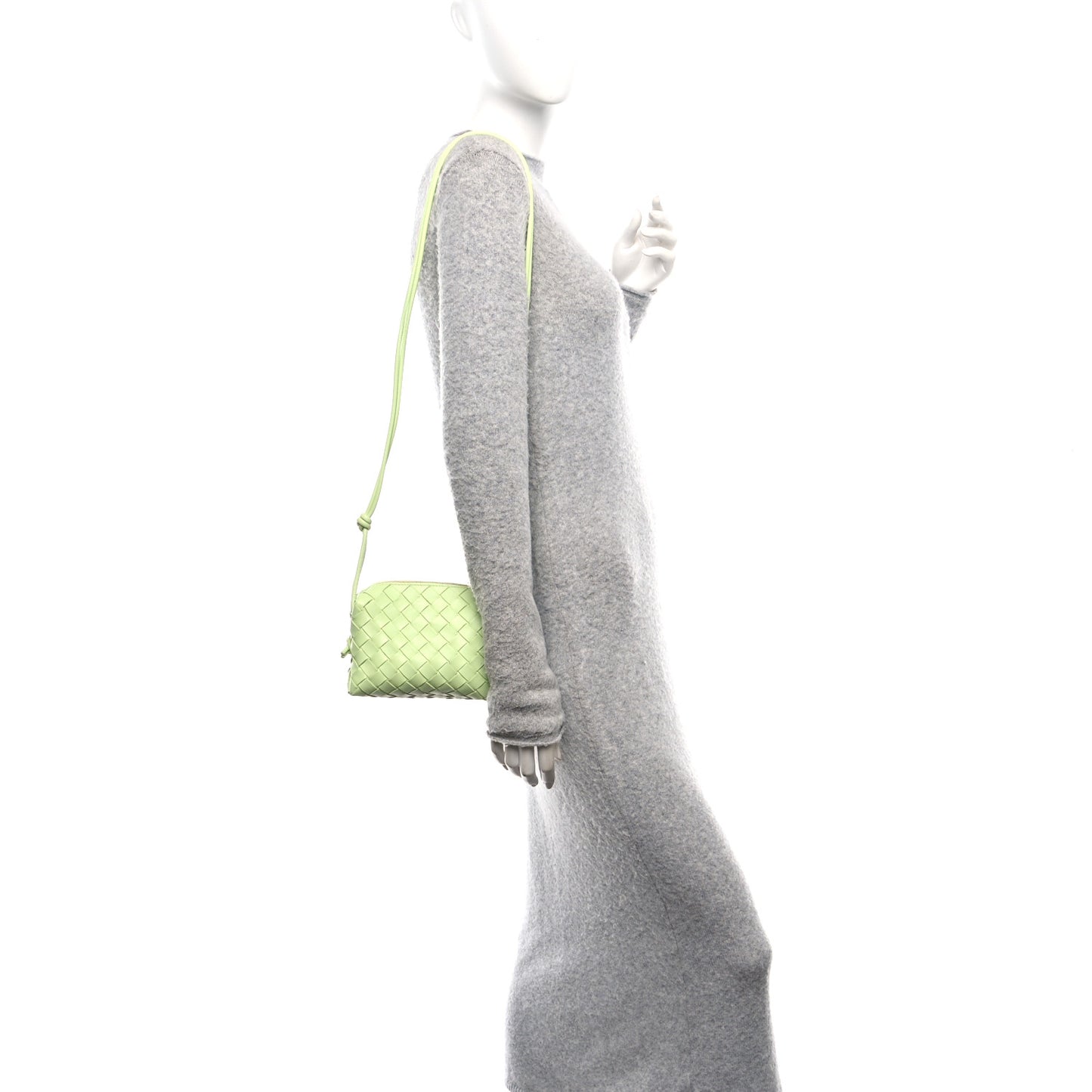 Nappa Intrecciato Mini Loop Camera Bag Fennel