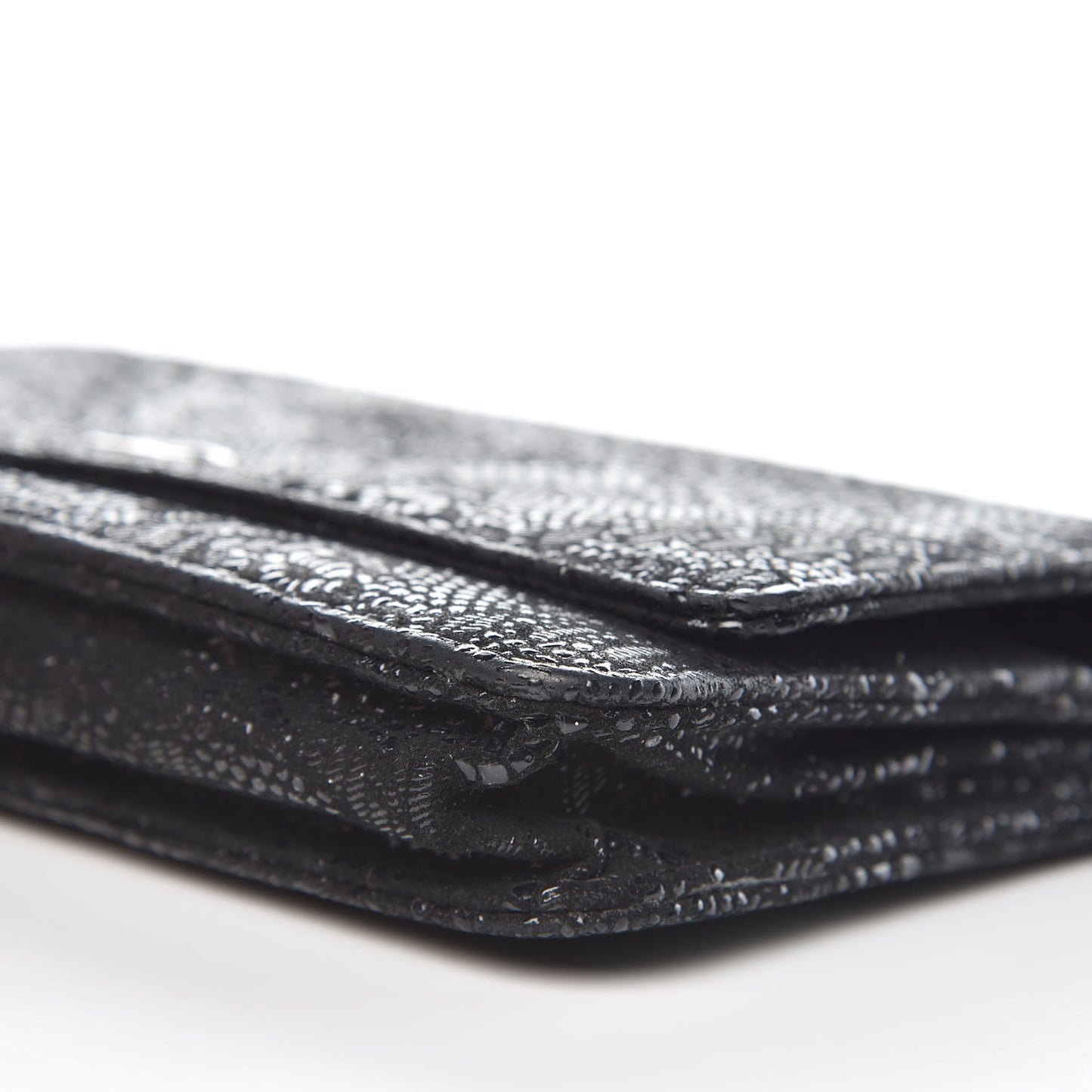 Lace Goatskin Wallet On Chain WOC Black