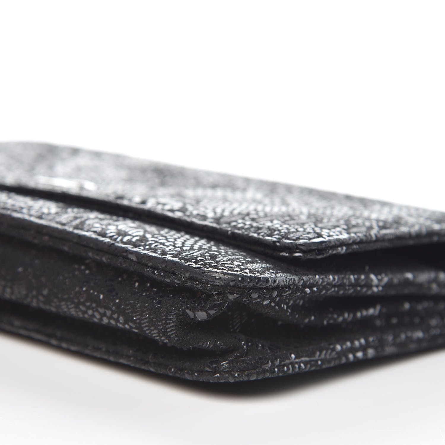 Chanel Lace Goatskin Wallet On Chain WOC Black 9 of 10
