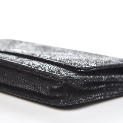Chanel Lace Goatskin Wallet On Chain WOC Black 9 of 10