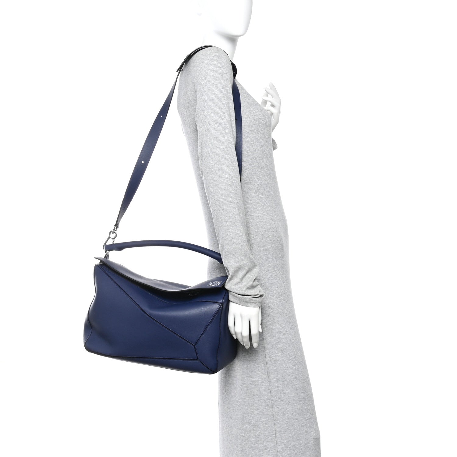 Loewe Calfskin Large Puzzle Bag Navy 1875209 – FASHIONPHILE