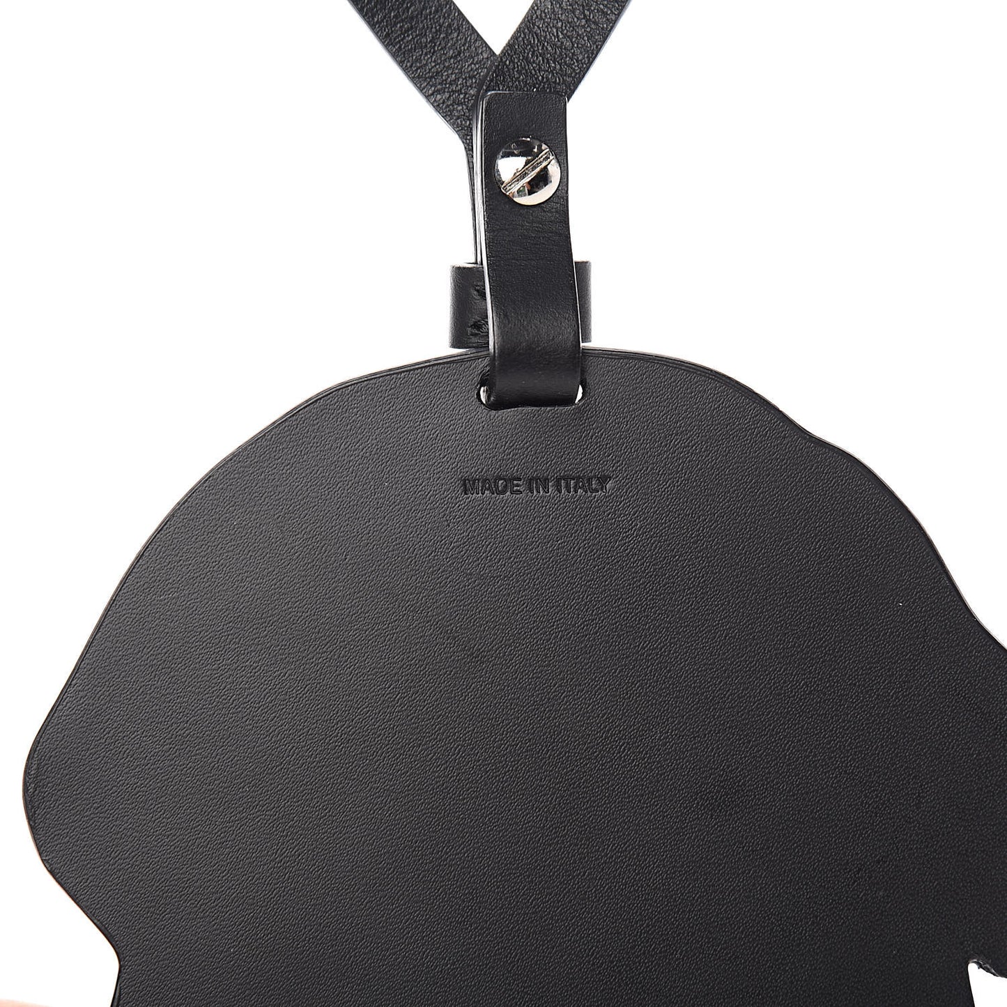 Calfskin Rottweiler Bag Charm Black