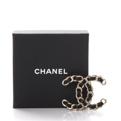 Chanel Lambskin Chain CC Brooch Black Gold 5 of 5