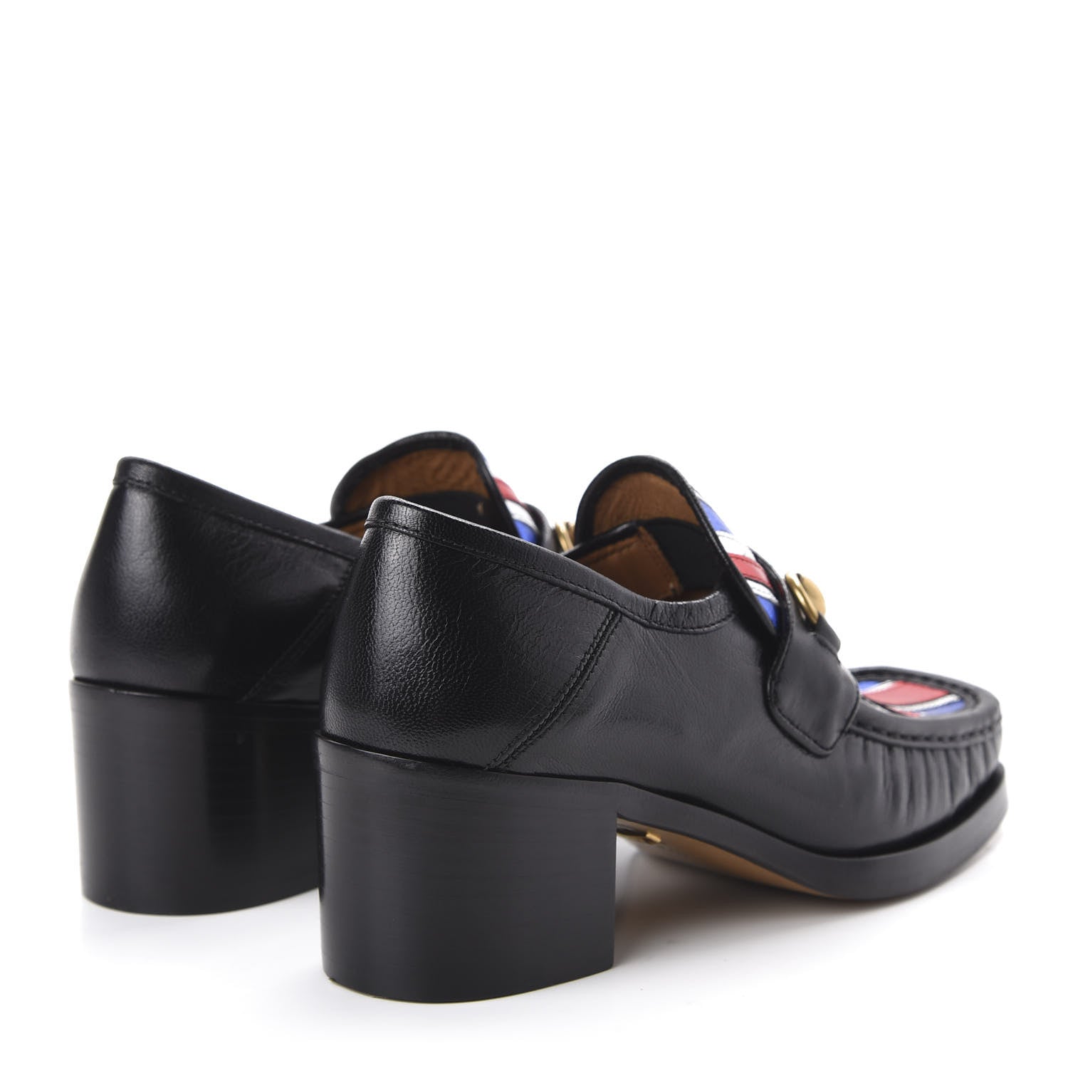 Gucci Lambskin Union Jack Horsebit Loafer Pumps 35.5 Black 4 of 10