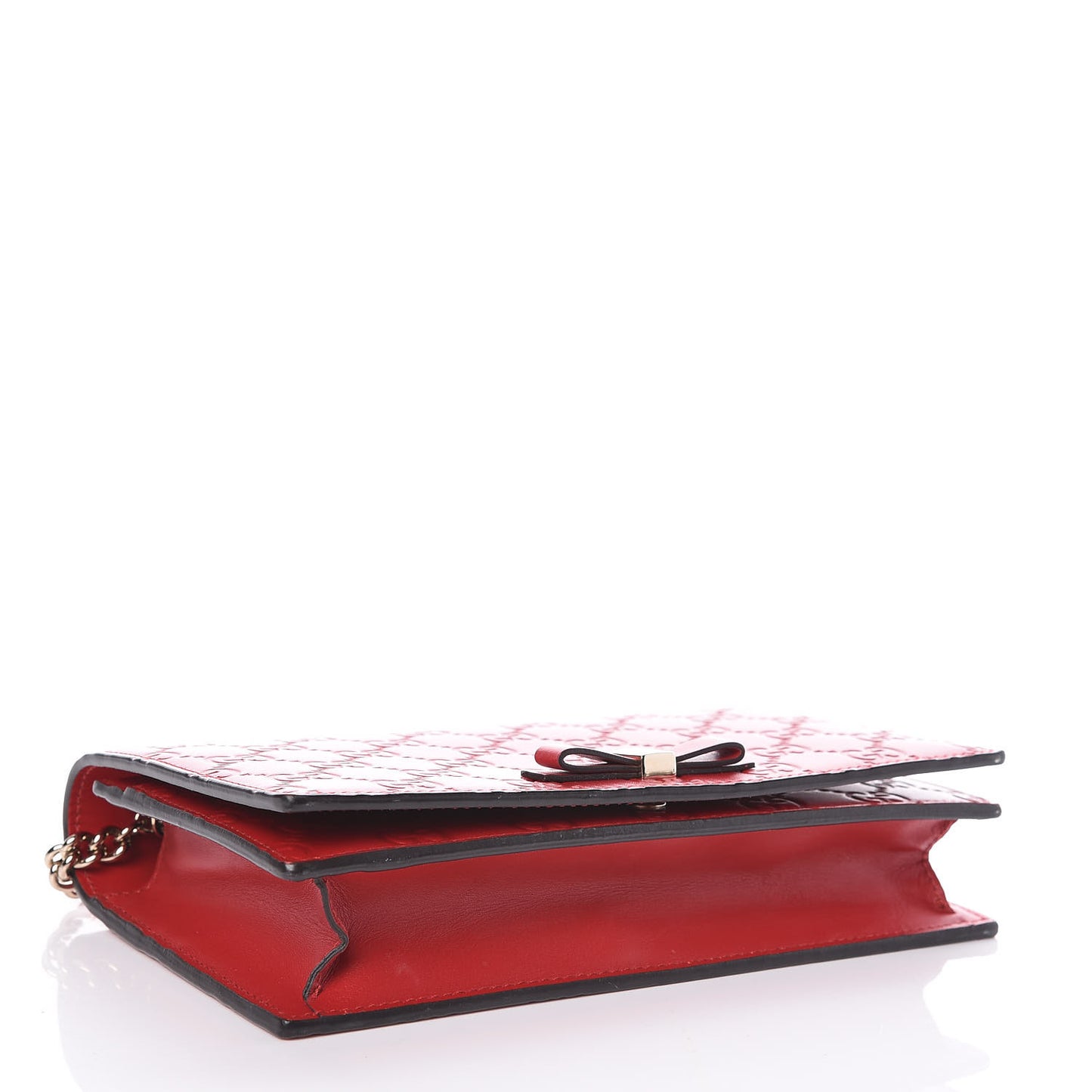 Guccissima Signature Bowy Chain Wallet Hibiscus Red