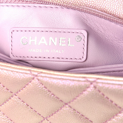 Chanel Iridescent Caviar Quilted Mini Coco Handle Flap Pink 6 of 13