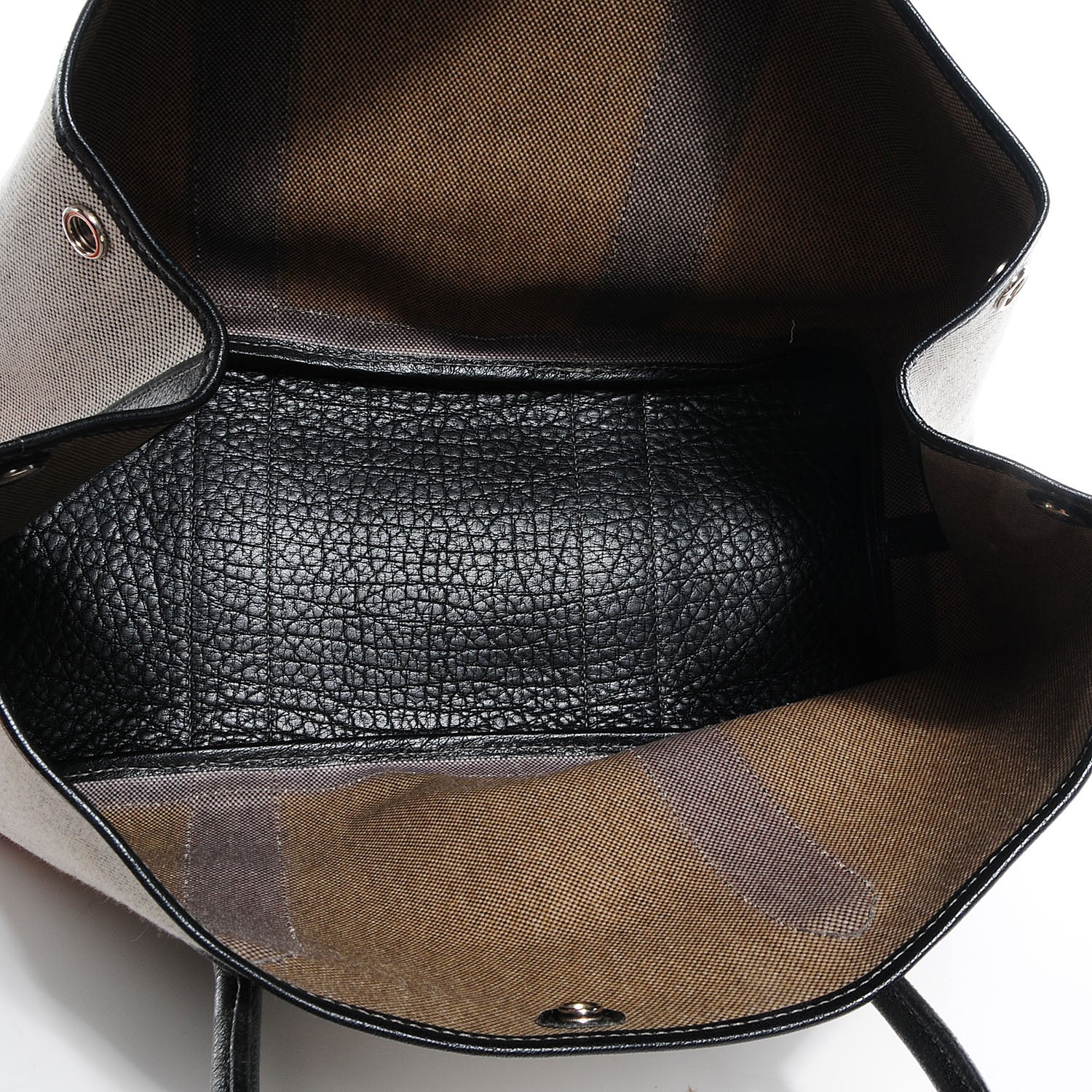 Hermes Toile Leather Garden Party MM Tote Black 5 of 8