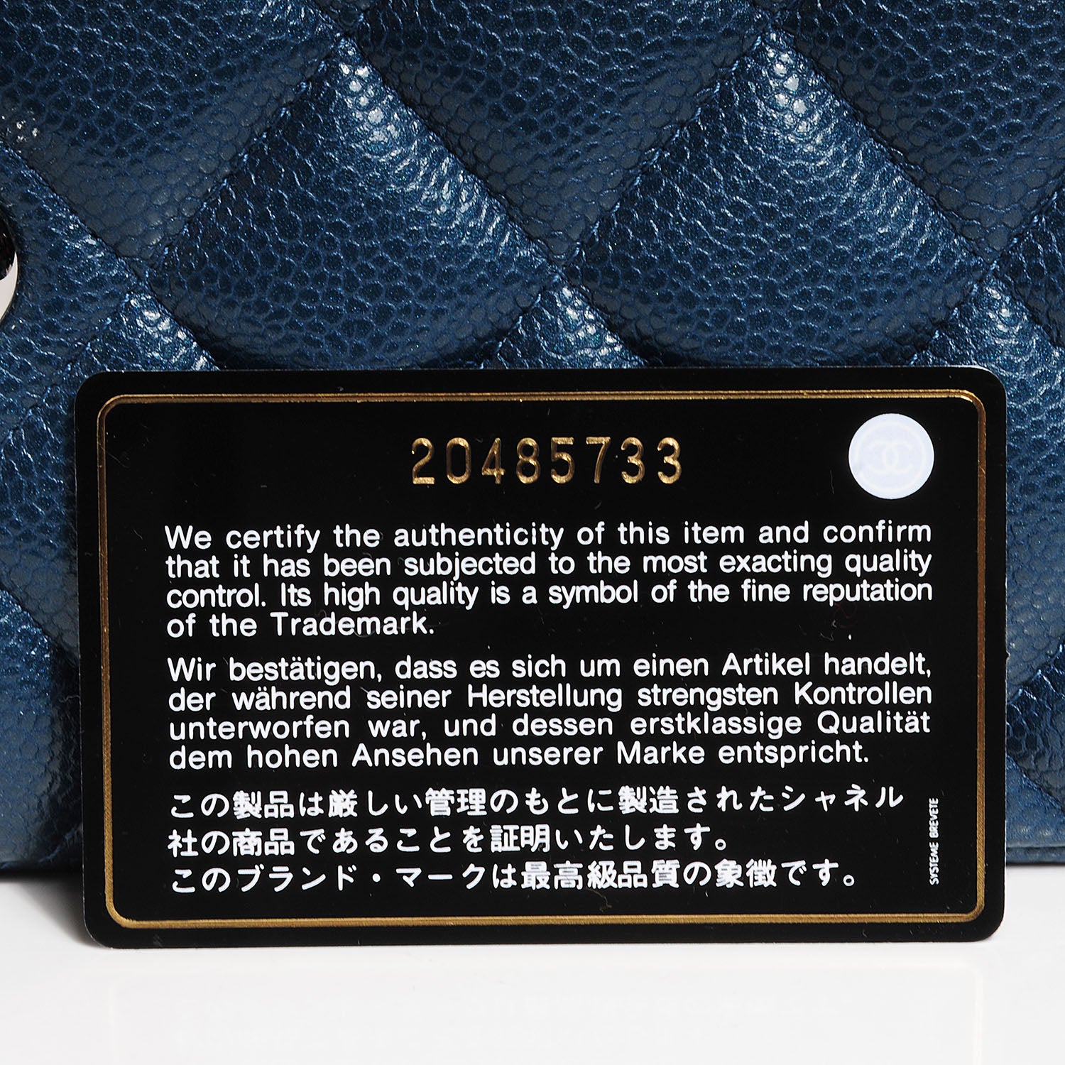 Chanel Caviar Quilted Jumbo Double Flap Blue 8 of 11