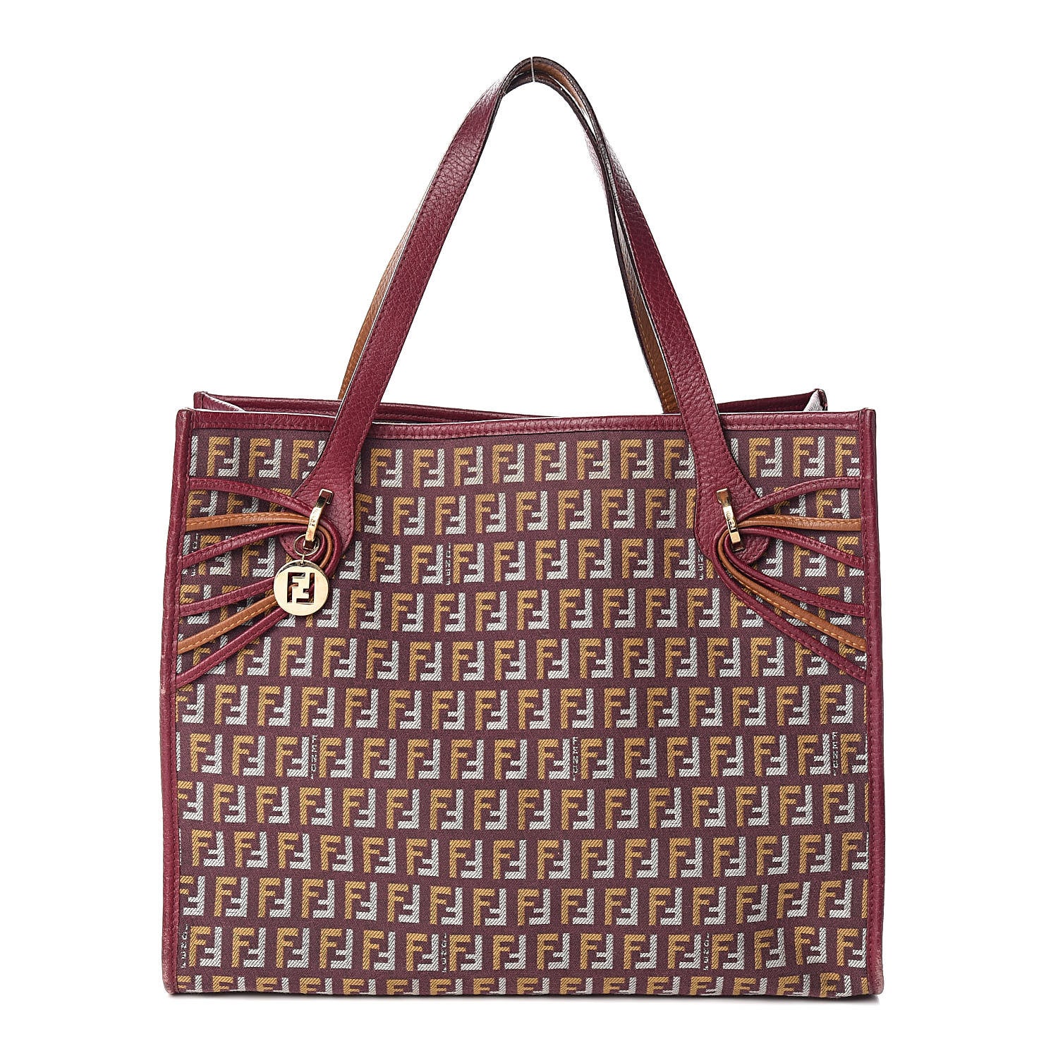 Fendi Zucchino Vitello Shopping Tote Amarena Ocra 1 of 18