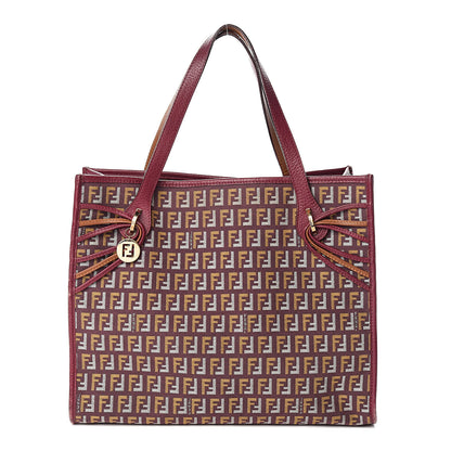 Fendi Zucchino Vitello Shopping Tote Amarena Ocra 1 of 18