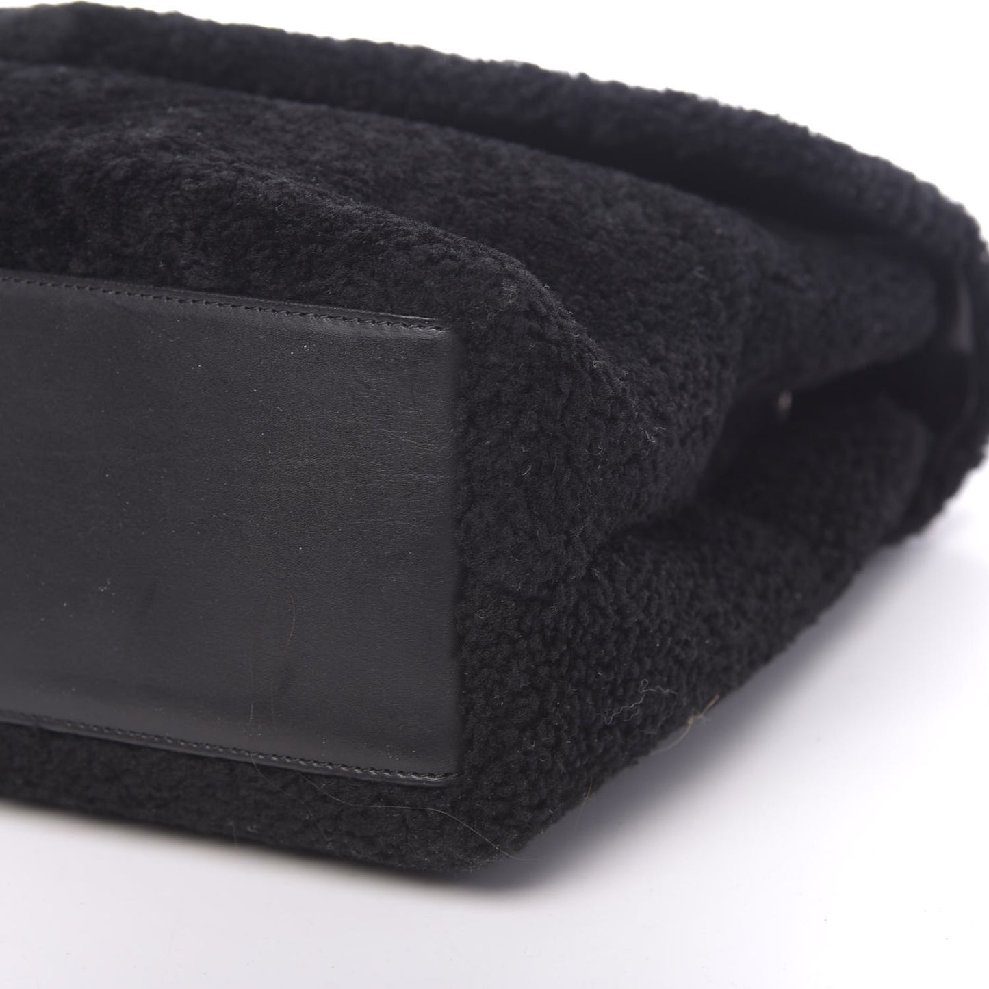 Shearling Monogram Medium Loulou Shoulder Bag Black