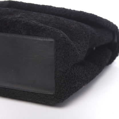 Saint Laurent Shearling Monogram Medium Loulou Shoulder Bag Black 8 of 9