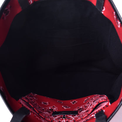 Saint Laurent Canvas Bandana Antibe Flat Shopping Tote Red 5 of 8