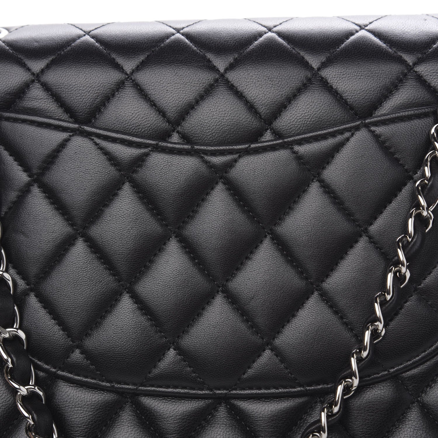 Chanel Lambskin Quilted Medium Double Flap Black 9 of 17