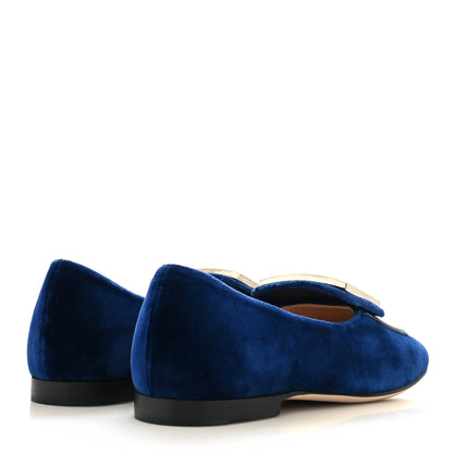 Gucci Velvet Crystal Square G Madelyn Loafers 36 Cobalt Blue 4 of 10