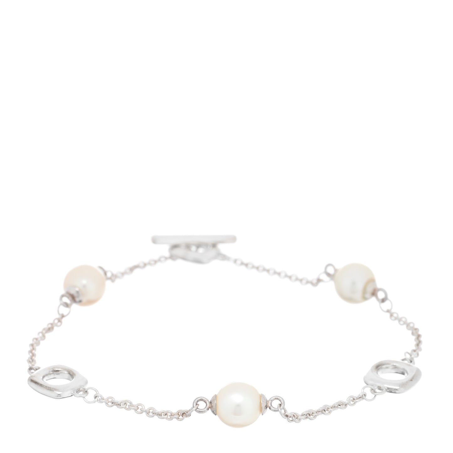 Sterling Silver Pearl Elsa Peretti Cushion Bracelet
