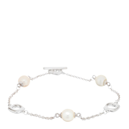Tiffany Sterling Silver Pearl Elsa Peretti Cushion Bracelet 1 of 3