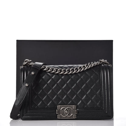 Chanel Caviar Quilted Medium Boy Flap Black 12 of 12