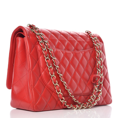 Chanel Lambskin Quilted Maxi Double Flap Red 3 of 15